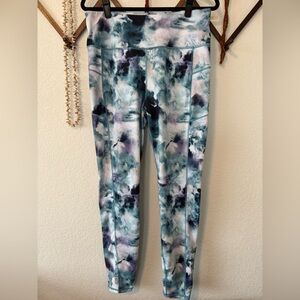 Gaiam Blue Watercolor Leggings